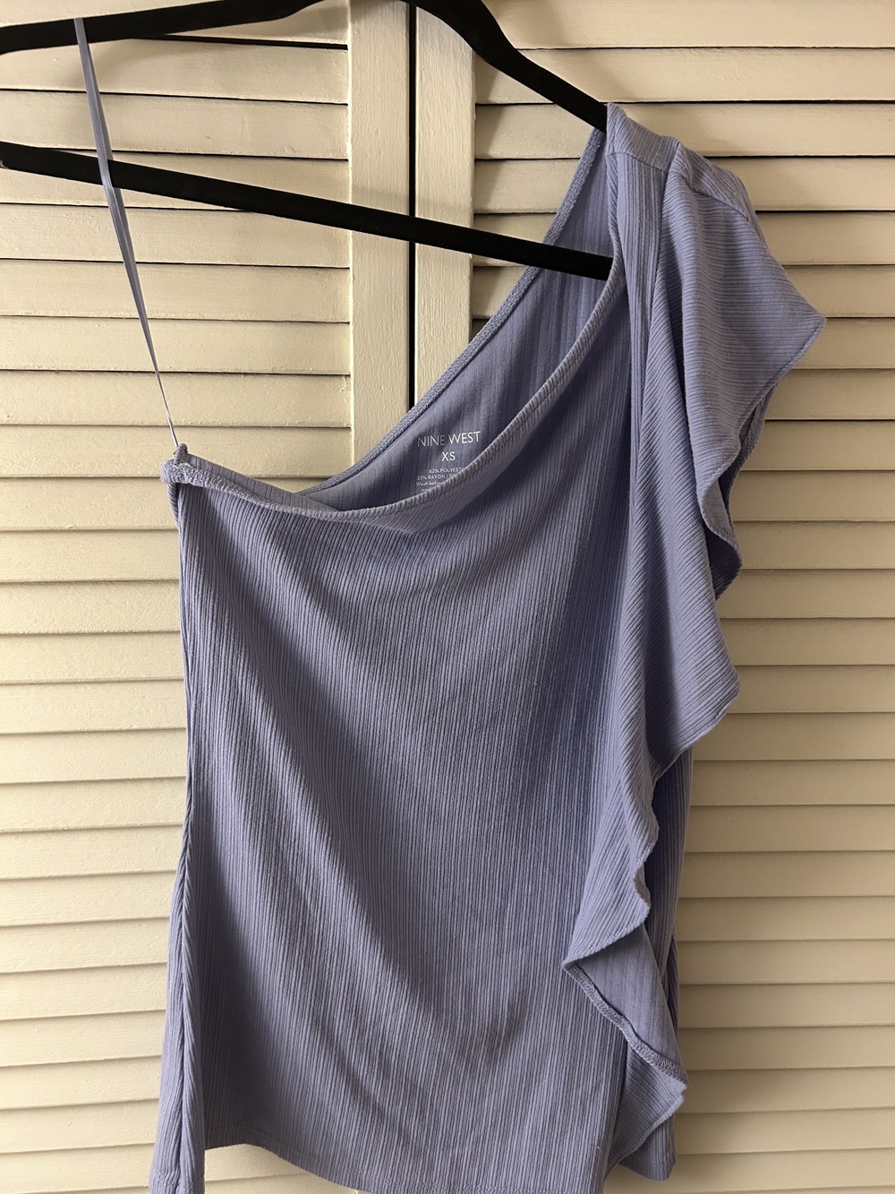 Nine West Lilac One-Shoulder Ruffle Top